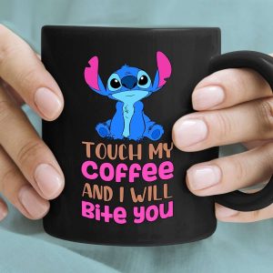 Stitch Touch My Coffee And I Will Bite You Mug, Stitch Coffee Mugs, Stitch And Lilo Mug, Stitch Coffee Cups, Disney Coffee Mug