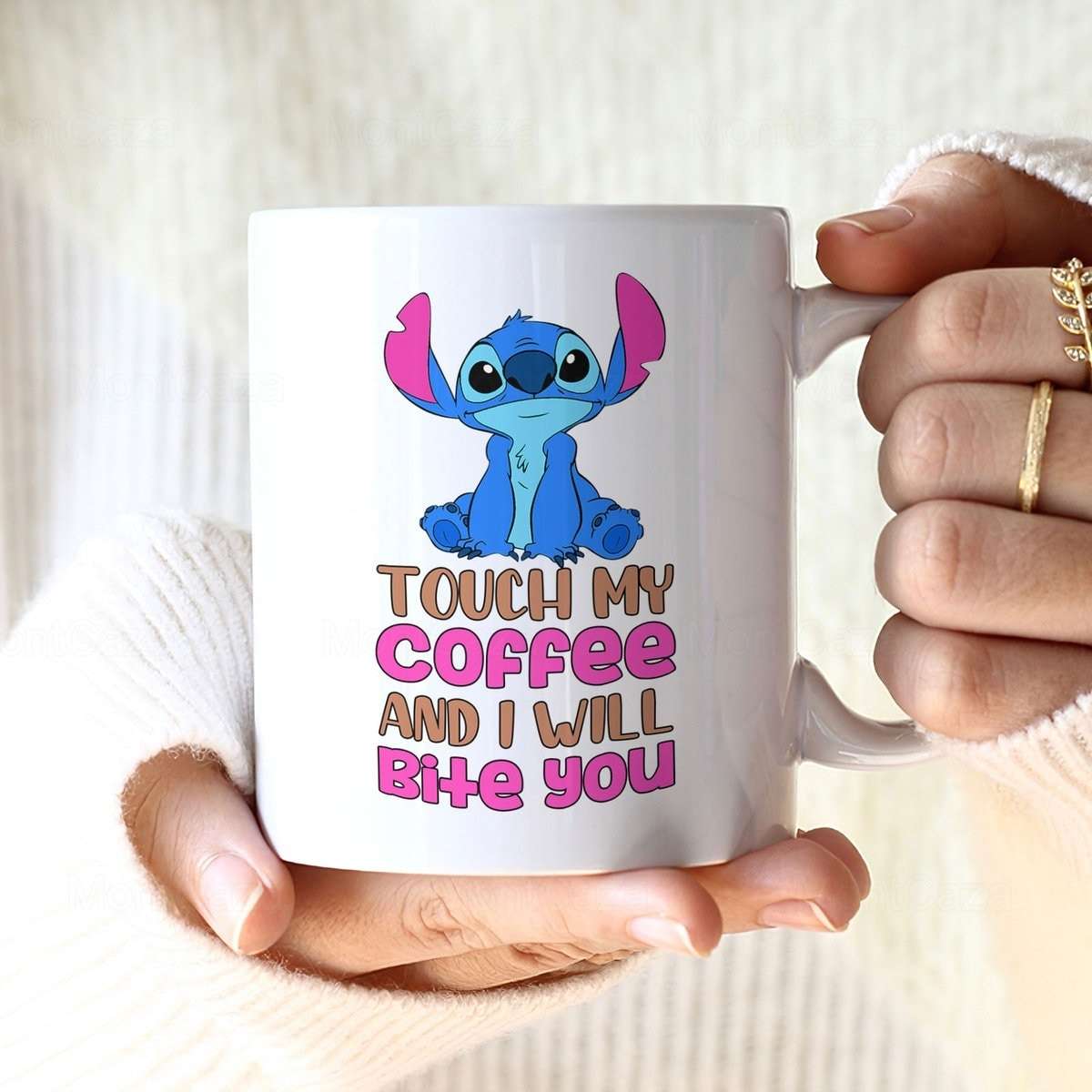 Stitch Touch My Coffee And I Will Bite You Mug, Stitch Coffee Mugs
