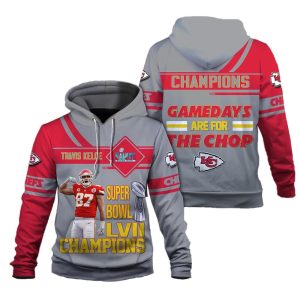 Travis Kelce Gamedays Are For The Chop, Kansas City Chiefs Hoodie Super Bowl Champion 2023, NFL Hoodie