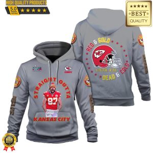 Travis Kelce Red And Gold, Kansas City Chiefs Hoodie Super Bowl Champion 2023, NFL Hoodie