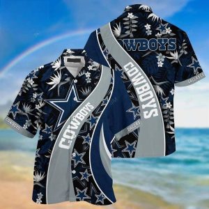 Tropical Pattern With NFL Dallas Cowboys Hawaiian Shirt, NFL Hawaiian Shirt