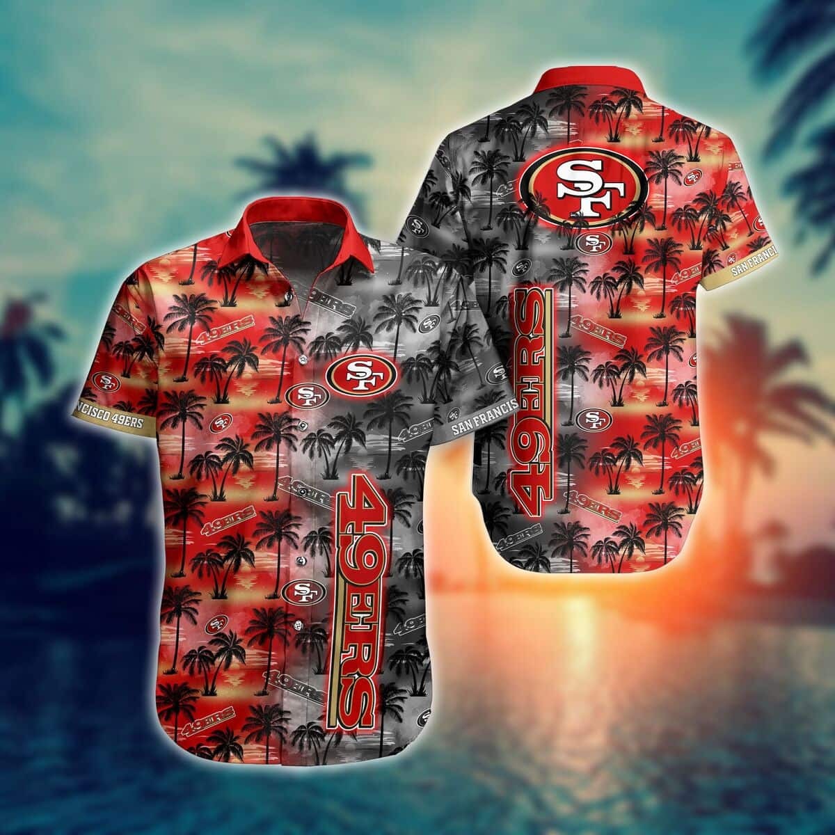 Vintage NFL San Francisco 49ers Hawaiian Shirt Beach Vacation Gift, NFL Hawaiian Shirt