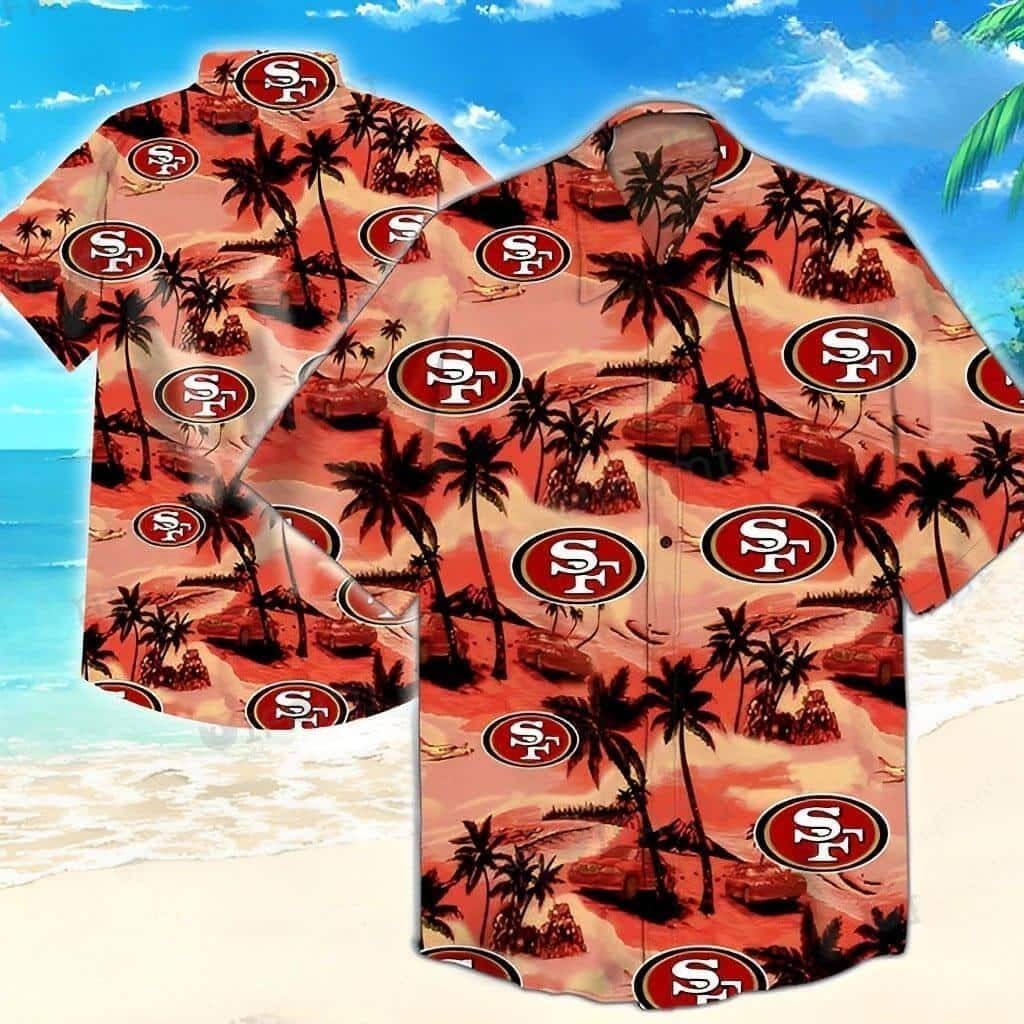 Vintage NFL San Francisco 49ers Hawaiian Shirt Gift For Football Fans, NFL Hawaiian Shirt