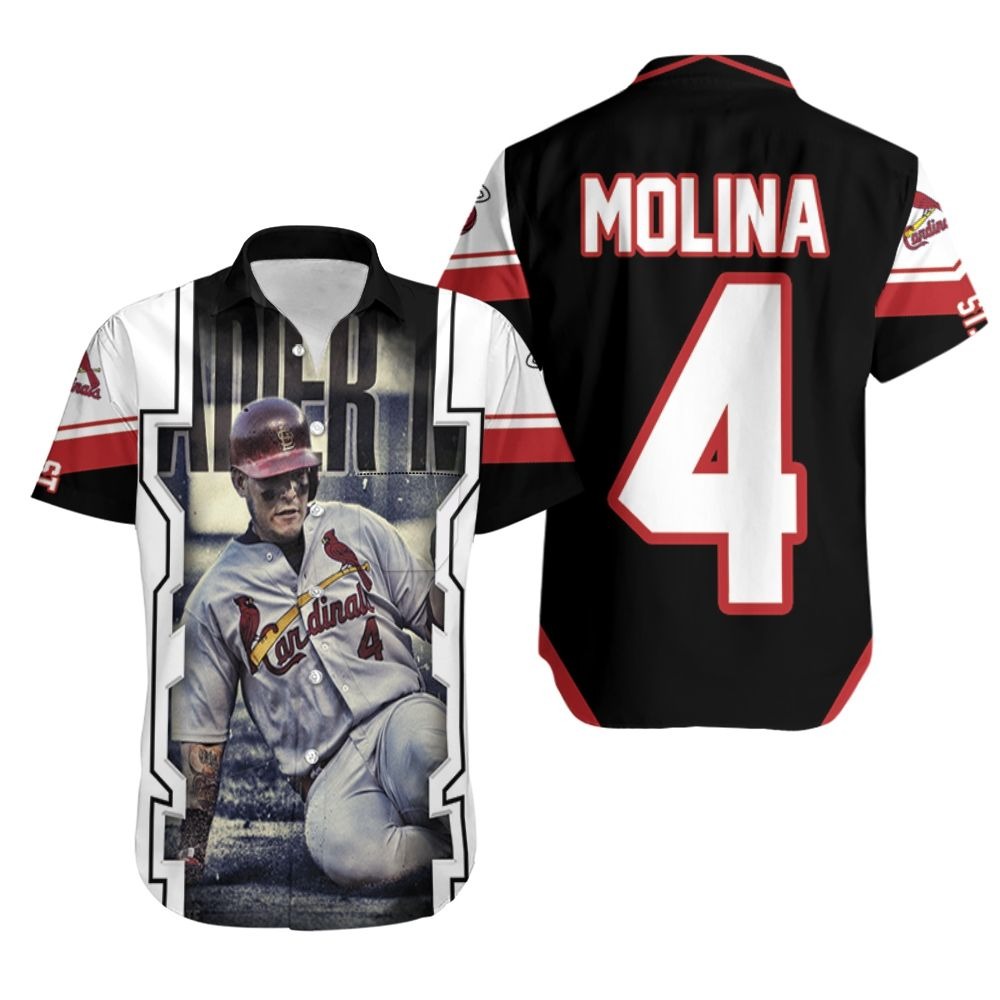 Yadier Molina Strive For Winning St Louis Cardinals Legend Hawaiian Shirt, Cardinals Hawaiian Shirt