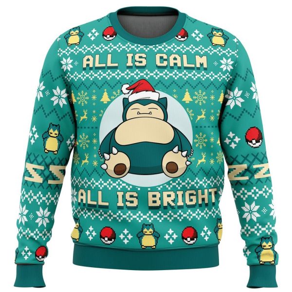 All Is Calm All Bright Snorlax Pokemon Christmas Sweater