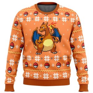 Anime Blaze Charizard Orange Pokemon Christmas Sweater