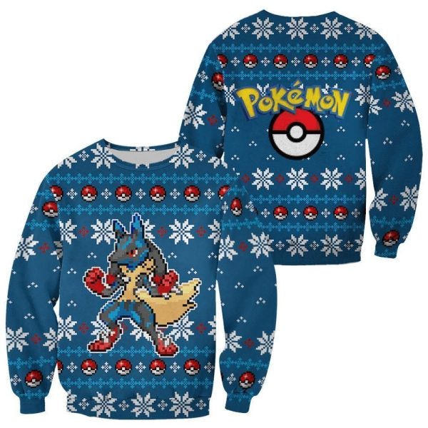 Anime Lucario Pokemon Christmas Sweater