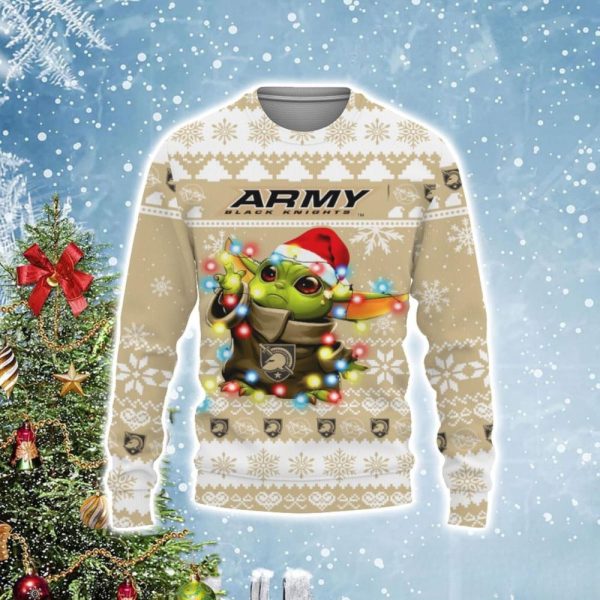 Army Black Knights Baby Yoda Star Wars Ugly Christmas Sweater