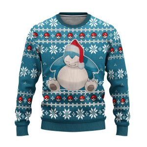 Baby Snorlax Santa Hat Pokemon Christmas Sweater