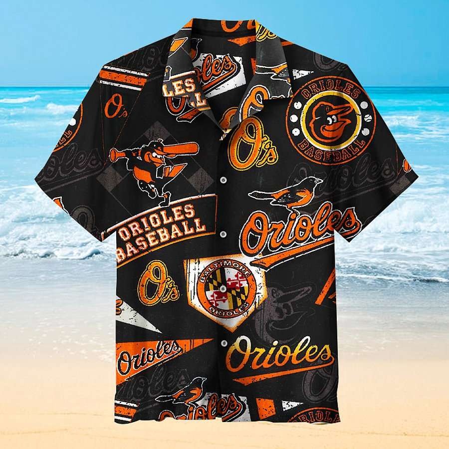 Baltimore Orioles MLB Custom Name Button Up Hawaiian Shirt For