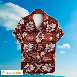 Baltimore Orioles Hibiscus Pattern Vintage Hawaiian Shirt - Orioles Hawaiian Shirt
