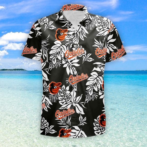 Baltimore Orioles Tropical Flower Sleeve Hawaii Shirt - Orioles Hawaiian Shirt