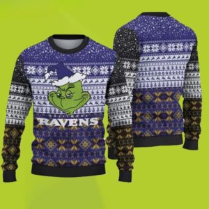 Baltimore Ravens Grinch Ugly Christmas Sweater