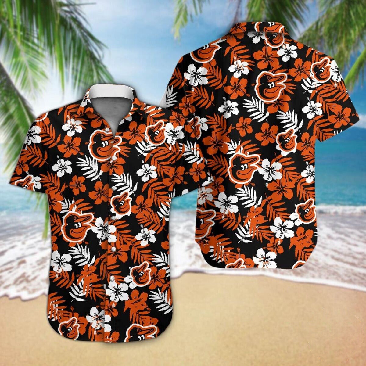 Baseball Baltimore Orioles Floral Tropicial Hawaiian Shirt - Orioles Hawaiian Shirt