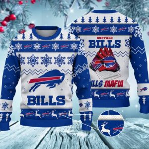 Bills Mafia American Football Gloves Ugly Christmas Sweater – Buffalo Bills Ugly Sweater