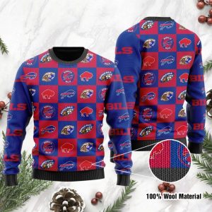Buffalo Bills American Football Pattern Christmas Ugly Sweater – Buffalo Bills Ugly Christmas Sweater