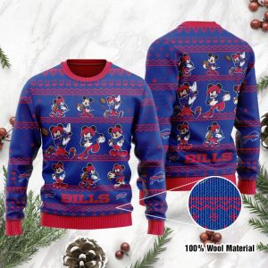 Buffalo Bills Gifts Mickey Mouse Player Christmas Ugly Sweater - Buffalo Bills Christmas Sweater