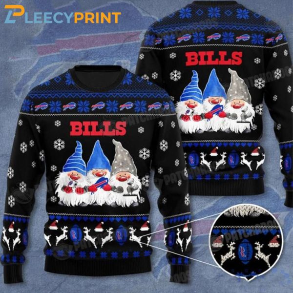 Buffalo Bills Gnomes Black Ugly Christmas Sweater NFL Football – Buffalo Bills Christmas Sweater