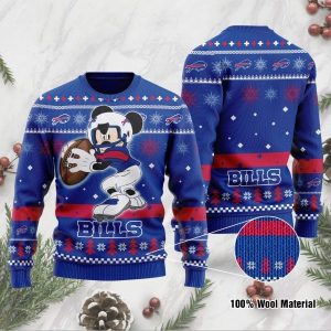 Buffalo Bills Mickey Mouse Disney Football Player Funny Ugly Christmas Sweater – Buffalo Bills Ugly Sweater