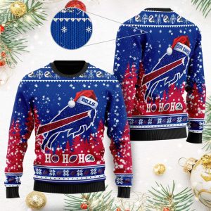 Buffalo Bills Santa Hat Christmas NFL Ugly Sweater – Buffalo Bills Ugly Sweater