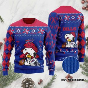 Buffalo Bills Snoopy And Woodstock Christmas Ugly Sweater – Buffalo Bills Ugly Sweater