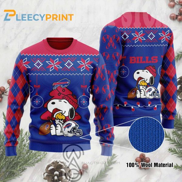 Buffalo Bills The Peanuts Charlie Brown Snoopy Holiday Party Ugly Christmas Sweater