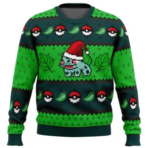 Bulbasaur Santa Hat Pokemon Ugly Christmas Sweater