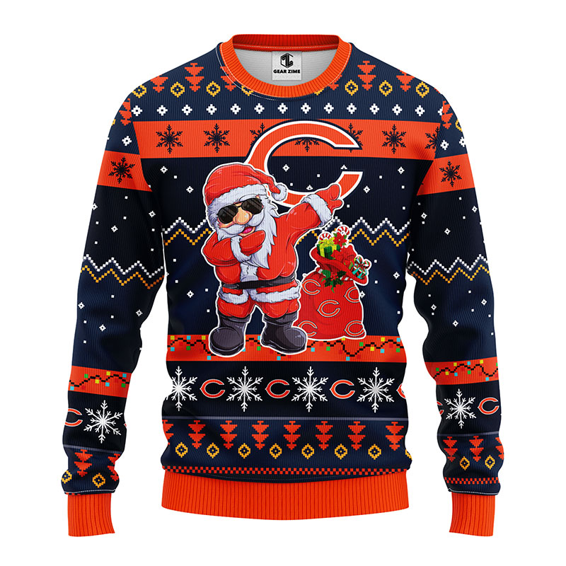 Chicago Bears Dabbing Santa Claus NFL Christmas Ugly Sweater