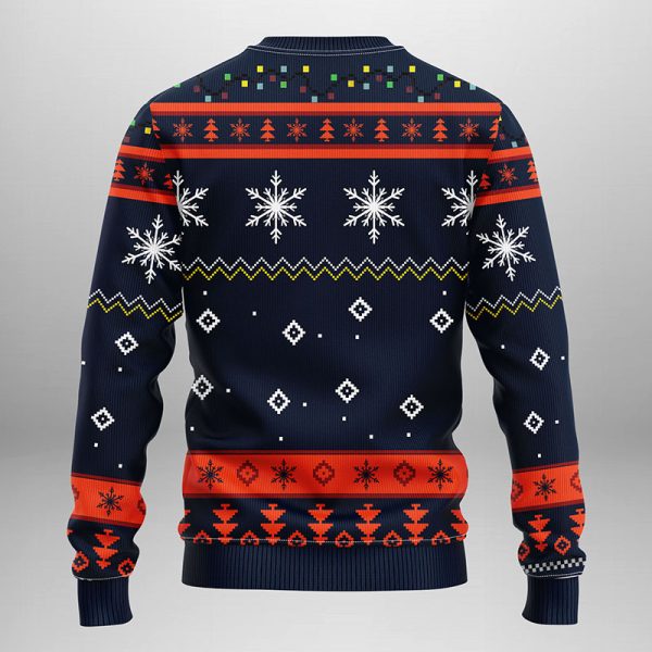 Chicago Bears Funny Grinch Snowfake Christmas Ugly Sweater – Chicago Bears Christmas Sweater