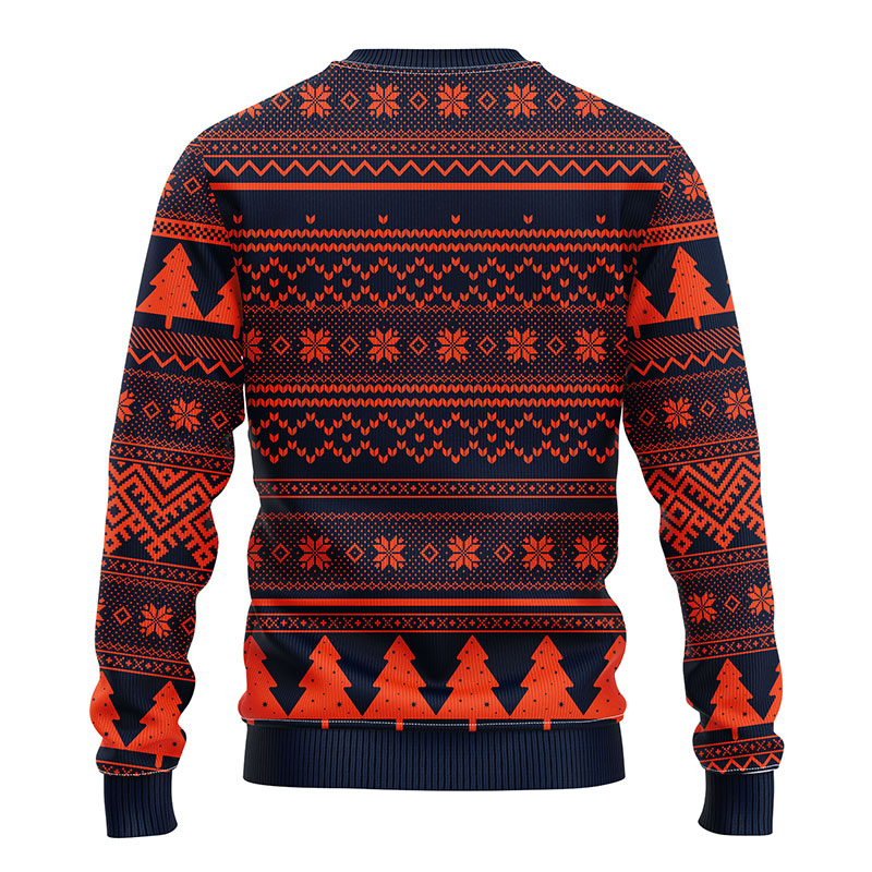 Chicago Bears Grateful Dead NFL Ugly Christmas Fleece Sweater - Chicago Bears Ugly Christmas Sweater
