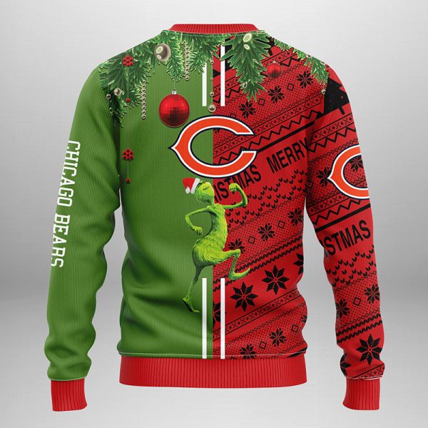 Chicago Bears Grinch Max Dog Christmas Ugly Sweater – Chicago Bears Christmas Sweater