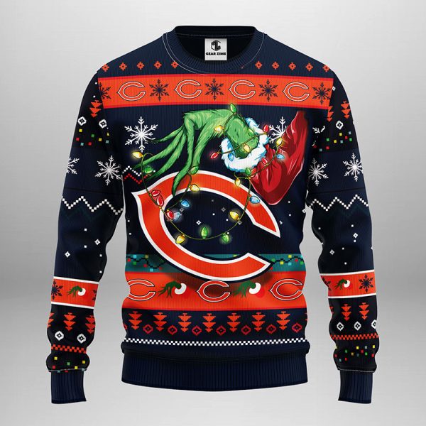 Chicago Bears Grinch NFL Ugly Christmas Sweater – Chicago Bears Ugly Sweater