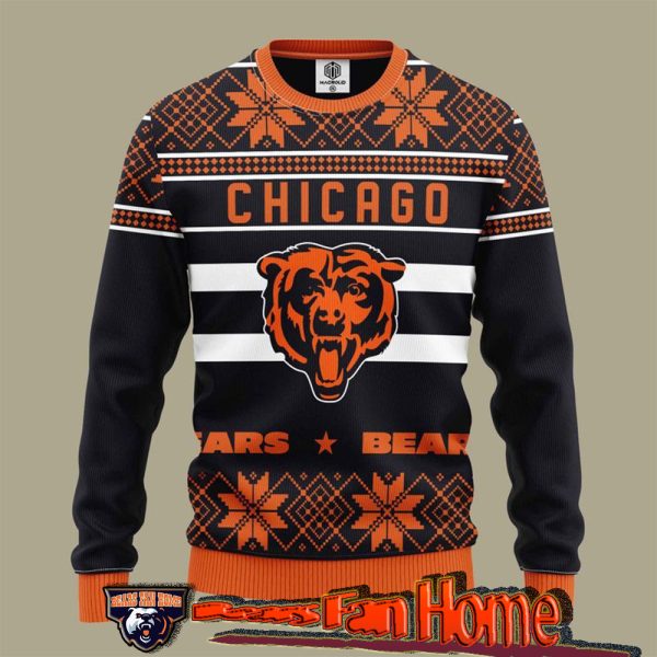 Chicago Bears Logo Ugly Sweater Gift for NFL Fan – Chicago Bears Ugly Christmas Sweater