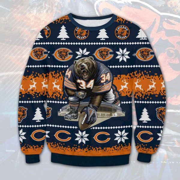 Chicago Bears Mascot Gift For Fan Ugly Sweater Christmas – Chicago Bears Christmas Sweater