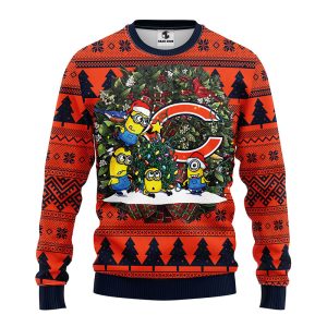 Chicago Bears Minion NFL Christmas Ugly Sweater - Chicago Bears Ugly Christmas Sweater