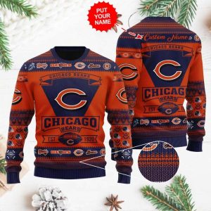 Chicago Bears NFL Est.1920 Ugly Wool Sweater – Chicago Bears Christmas Sweater