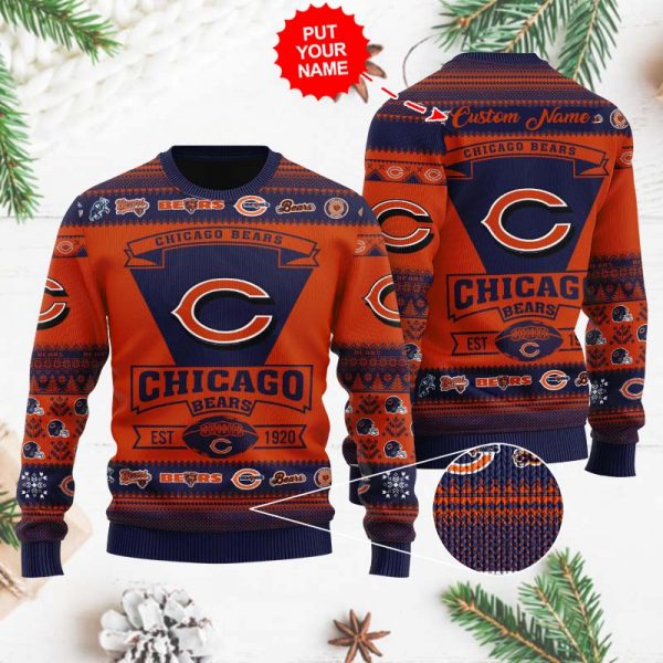 chicago bears xmas sweater