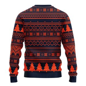 Chicago Bears NFL Wreath Pine Tree Shape Ugly Christmas Fleece Sweater – Chicago Bears Ugly Sweater