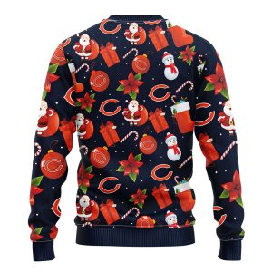 Chicago Bears Santa Claus Snowman Pattern Christmas Ugly Sweater Chicago Bears Christmas Sweater 2