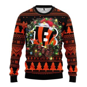 Cincinnati Bengals Christmas Light UP NFL Ugly Sweater Bengals Ugly Christmas Sweater 1
