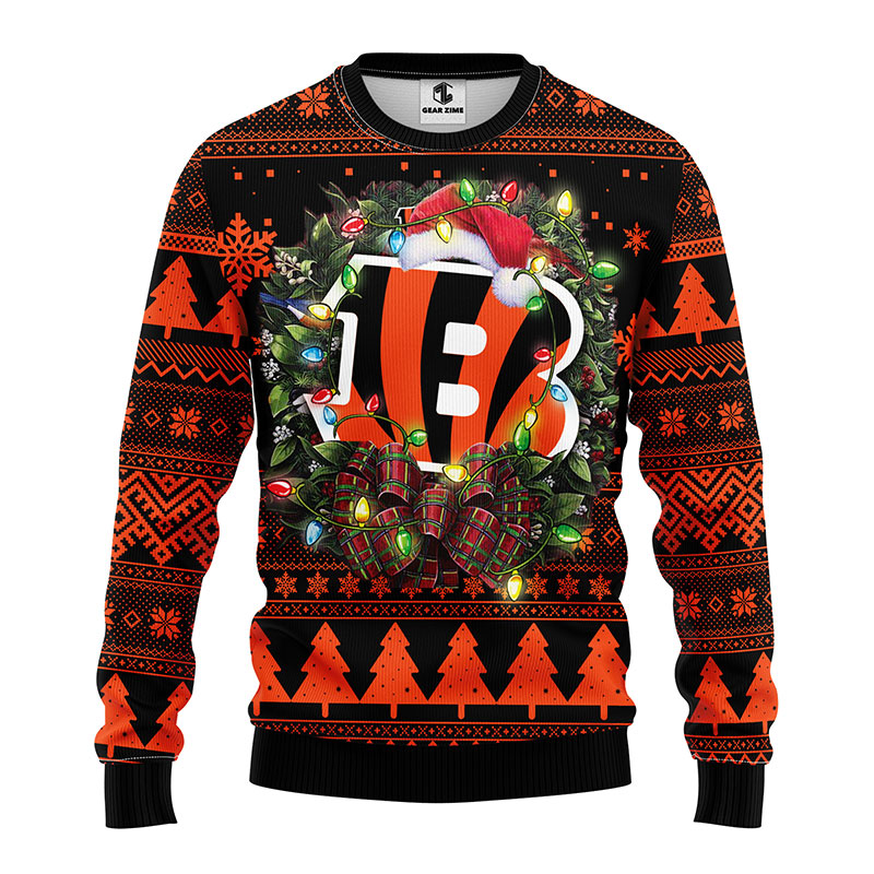Cincinnati Bengals Christmas Light Up NFL Ugly Sweater - Bengals Ugly Christmas Sweater