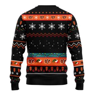 Cincinnati Bengals Grinchs Xmas Day Black Ugly Christmas Sweater Bengals Christmas Sweater 1