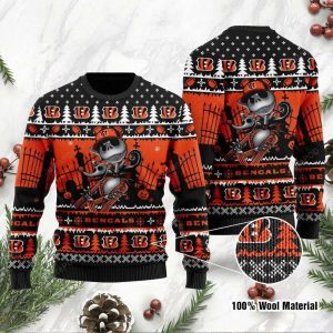 Cincinnati Bengals Jack Skellington Christmas Ugly Sweater – Bengals Christmas Sweater