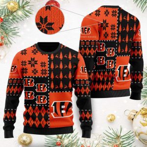 Cincinnati Bengals NFL Seamless Christmas Pattern Ugly Sweater – Cincinnati Bengals Ugly Sweater