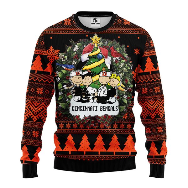 Cincinnati Bengals Snoopy Dog Charlie Brown Christmas Ugly Sweater – Bengals Christmas Sweater