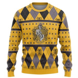 Crest Harry Potter Ugly Christmas Sweater Hufflepuff