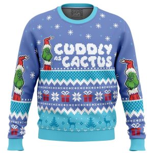 Cuddly As A Cactus Grinch Ugly Christmas Sweater