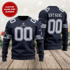 Custom Name Dallas Cowboys Ugly Sweater – Personalized Cowboys Ugly Christmas Sweater