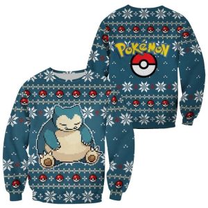 Cute Anime Snorlax Pokemon Christmas Sweater