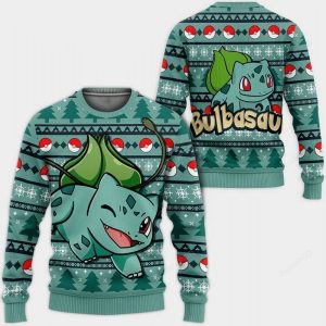Cute Bulbasaur Anime Pokemon Christmas Sweater